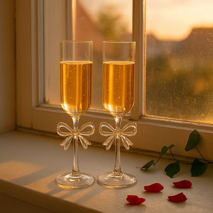Chic Bow Accent Wine Glass