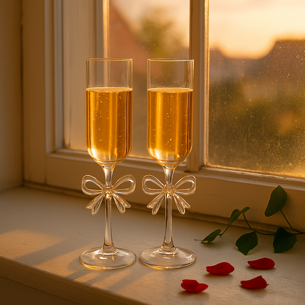 Chic Bow Accent Wine Glass