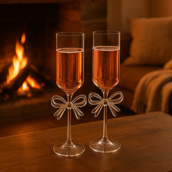 Chic Bow Accent Wine Glass