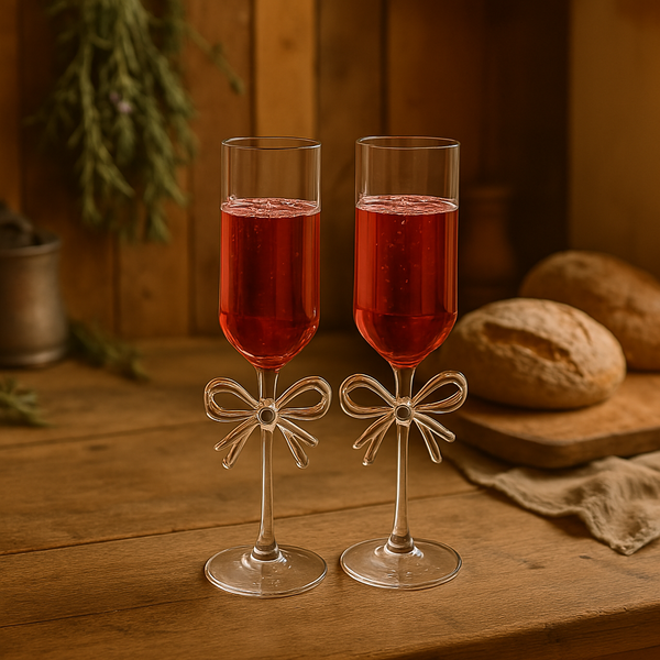 Chic Bow Accent Wine Glass