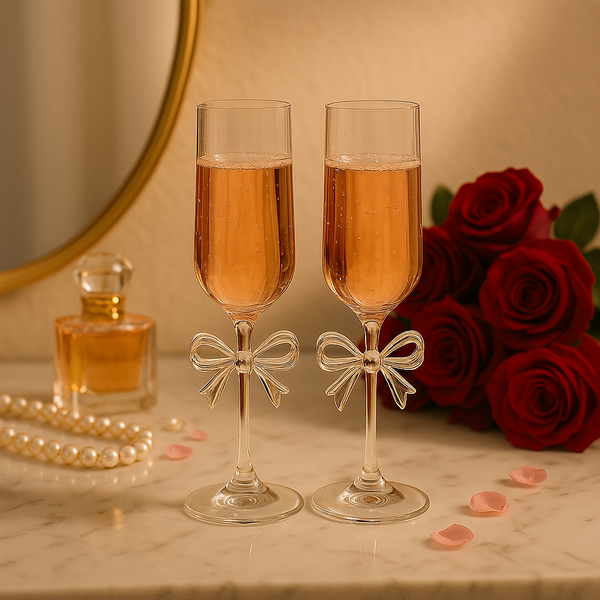 Chic Bow Accent Wine Glass
