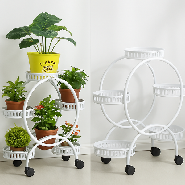 6 Tray Plant Stand with Wheels