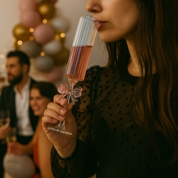 Chic Bow Accent Wine Glass