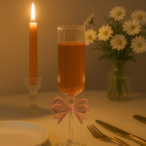 Chic Bow Accent Wine Glass