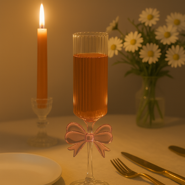 Chic Bow Accent Wine Glass