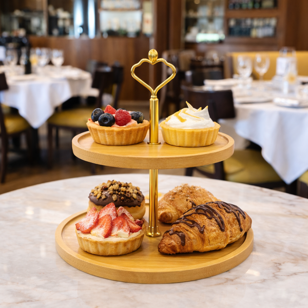 Classic Wooden Food Serving Stand