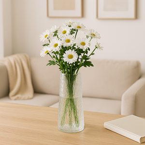 Contoured Crystal Floral Glass Vase