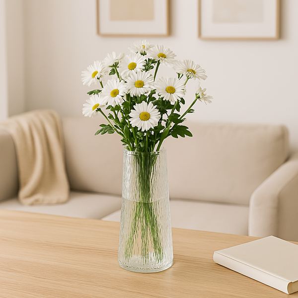 Contoured Crystal Floral Glass Vase