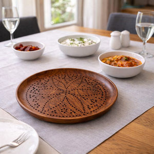 Premium Sheesham Wooden Serving Plate