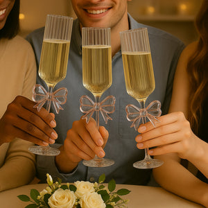 Chic Bow Accent Wine Glass