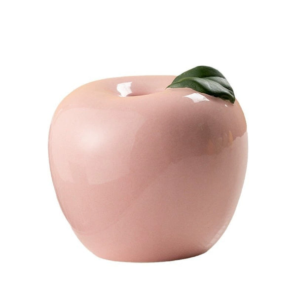 Apple-Shaped Ceramic Flower Vase