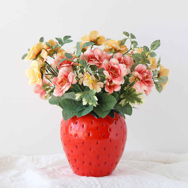 Cute Strawberry Shaped Ceramic Flower Vase