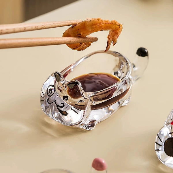 Charming Cat Glass Dipping Bowl