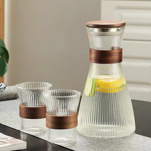 Vertical Pattern Transparent Glass Kettle Set