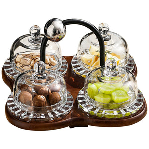 Exquisite Glass Lid Snacks & Fruit Tray