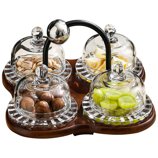 Exquisite Glass Lid Snacks & Fruit Tray