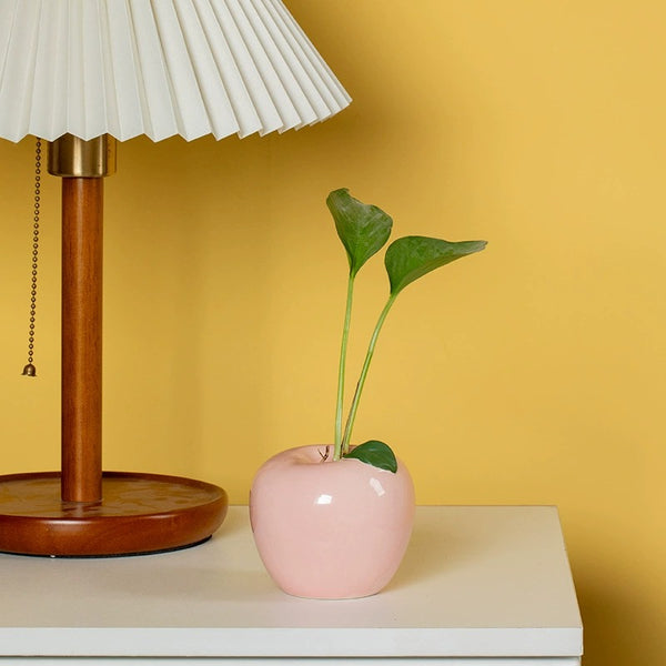Apple-Shaped Ceramic Flower Vase