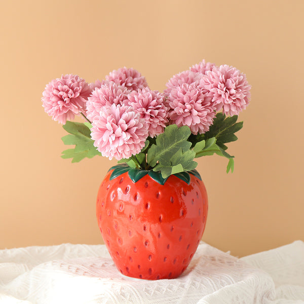 Cute Strawberry Shaped Ceramic Flower Vase
