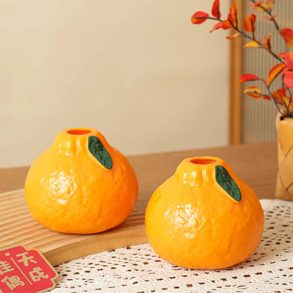 Unique Orange Shaped Ceramic Vase