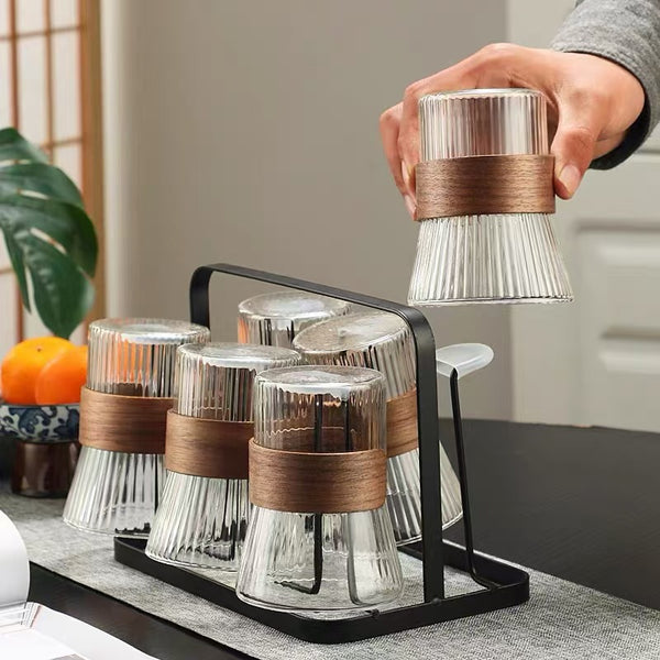 Vertical Pattern Transparent Glass Kettle Set