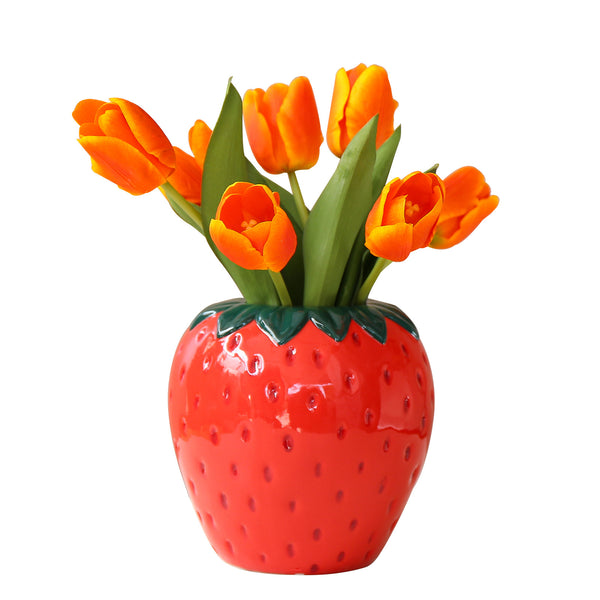 Cute Strawberry Shaped Ceramic Flower Vase