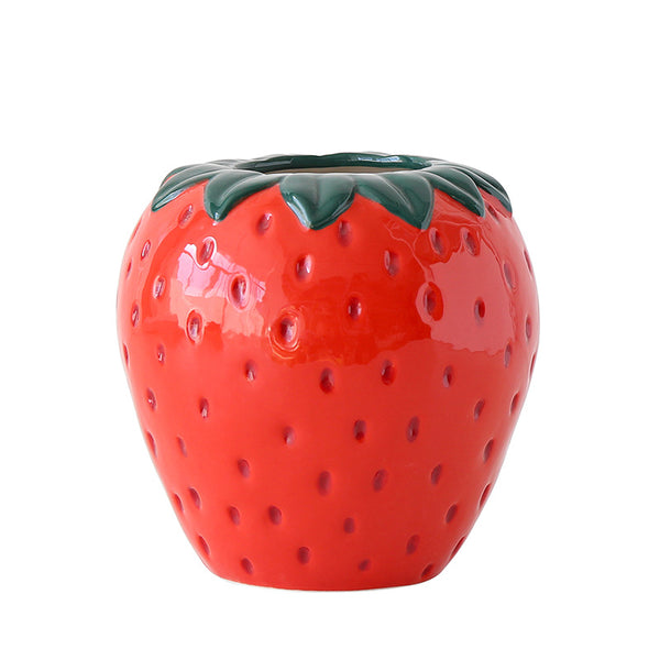 Cute Strawberry Shaped Ceramic Flower Vase