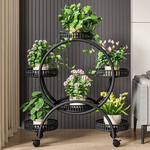 6 Tray Plant Stand with Wheels