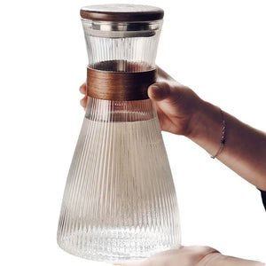 Vertical Pattern Transparent Glass Kettle Set