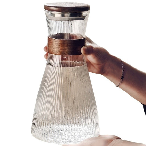 Vertical Pattern Transparent Glass Kettle Set
