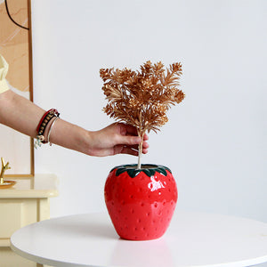 Cute Strawberry Shaped Ceramic Flower Vase