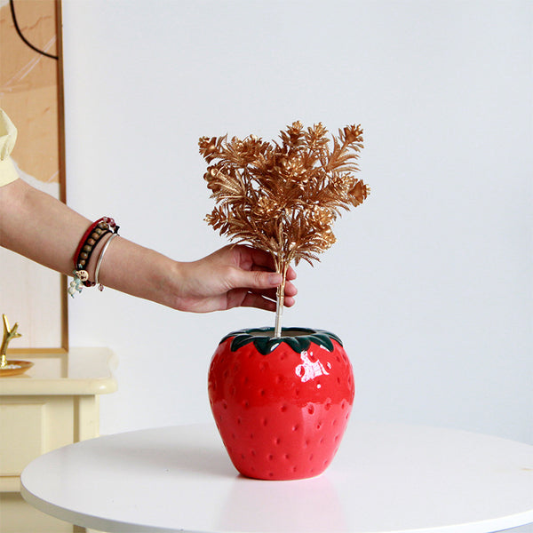 Cute Strawberry Shaped Ceramic Flower Vase
