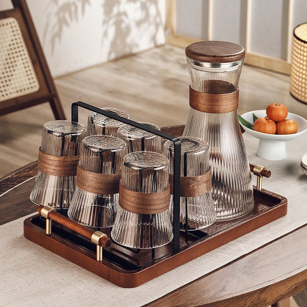 Vertical Pattern Transparent Glass Kettle Set