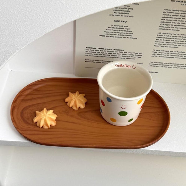 Oval Imitation Wood Serving Tray
