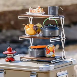 Compact 3-Tier Folding Utility Table