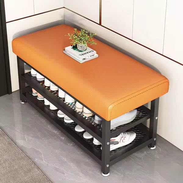 2-Tier Shoe Rack Bench with Foam Seat