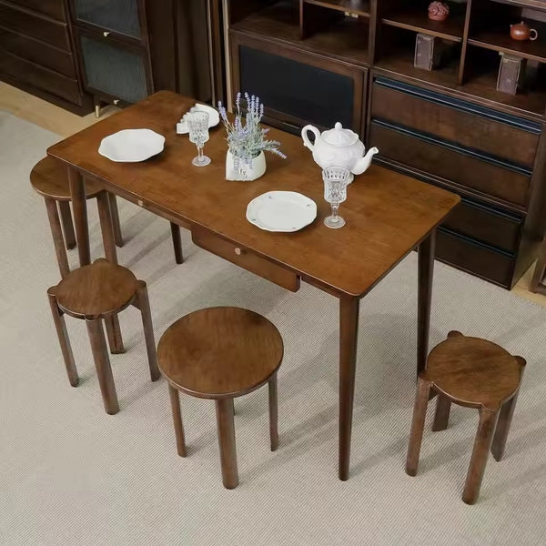 4-in-1 Stackable Wooden Stool Set