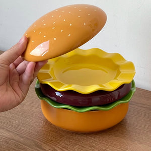 Cute Burger Style Ceramic Bowls & Plates