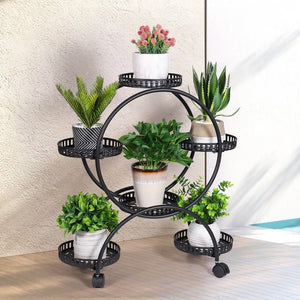 6 Tray Plant Stand with Wheels