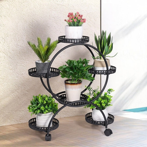 6 Tray Plant Stand with Wheels