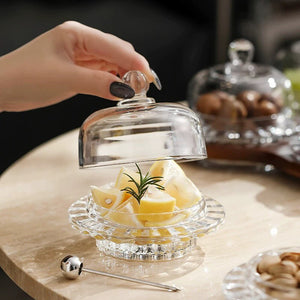Exquisite Glass Lid Snacks & Fruit Tray