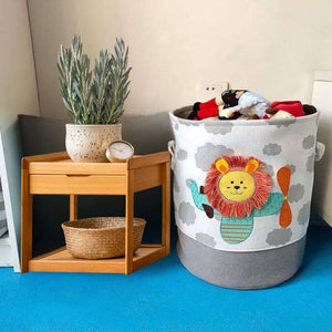Smiley Lion Laundry & Toy Bin