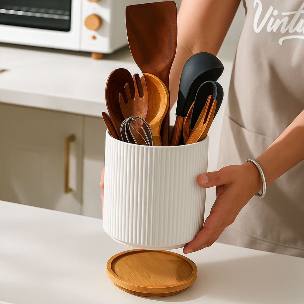 Elegant 360° Rotating Kitchen Utensil Holder