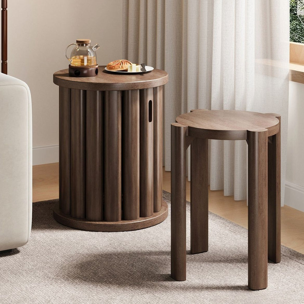 4-in-1 Stackable Wooden Stool Set