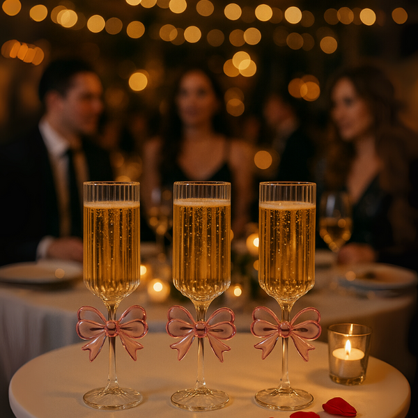 Chic Bow Accent Wine Glass