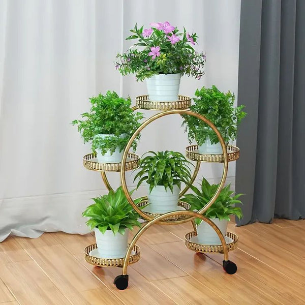 6 Tray Plant Stand with Wheels