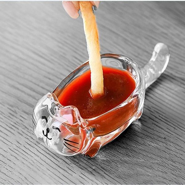 Charming Cat Glass Dipping Bowl