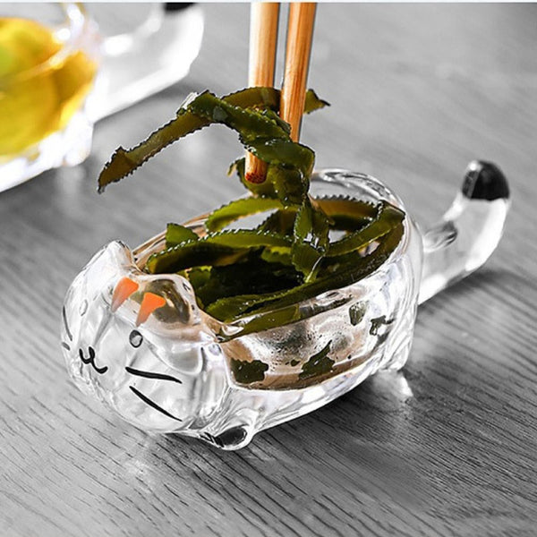 Charming Cat Glass Dipping Bowl