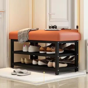 2-Tier Shoe Rack Bench with Foam Seat