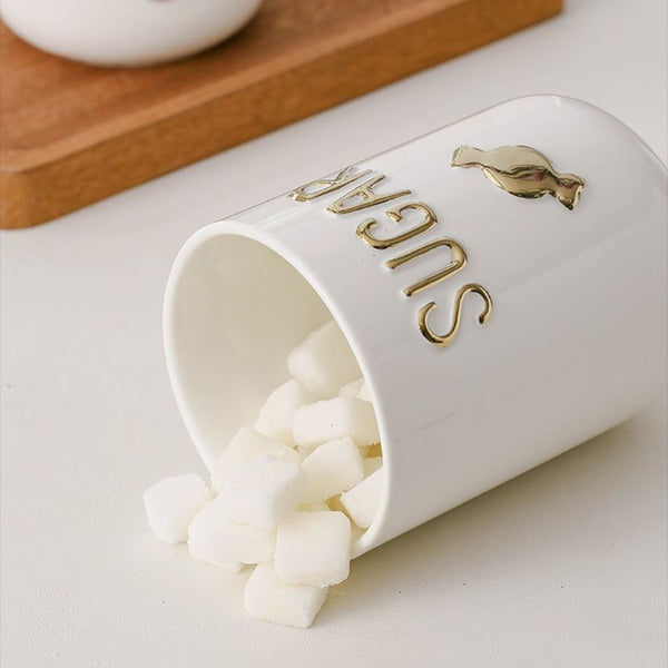 Golden Brew Ceramic Canister Storage Jar