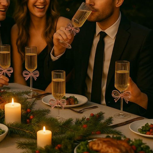 Chic Bow Accent Wine Glass